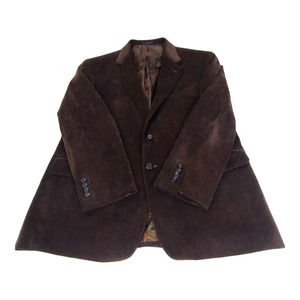 Lauren Ralph Lauren Corduroy 2 Button Sport Coat Blazer Chocolate Brown Mens 42R